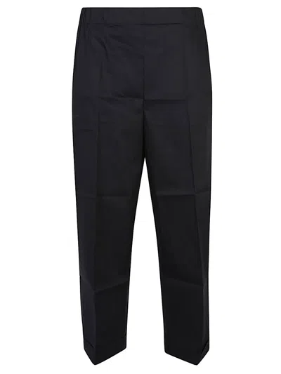 Shop Liviana Conti Cotton Blend Cropped Trousers In Black