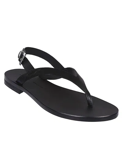 Shop Liviana Conti Leather Thong Sandals In Black