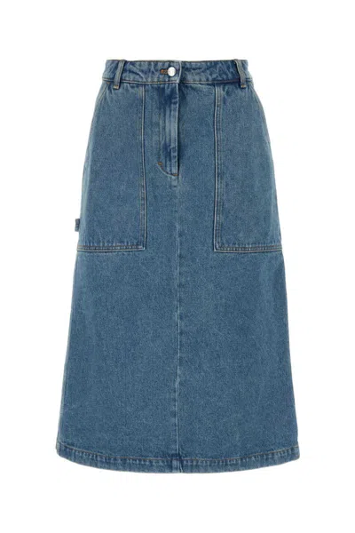 Shop Maison Kitsuné Skirts In Blue