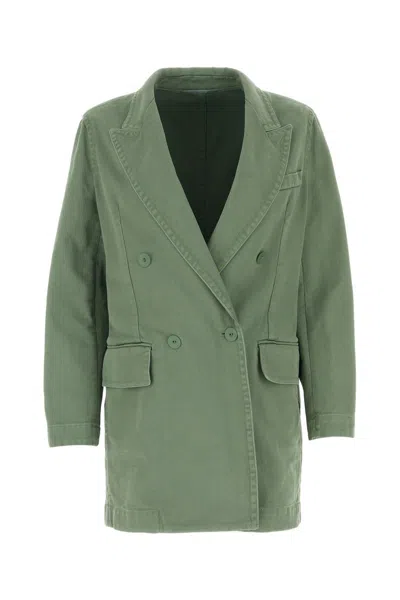 Max Mara Sage Green Denim Zenobia Blazerâ In Green