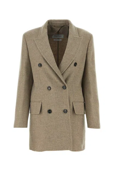Shop Max Mara Jackets And Vests In Sand