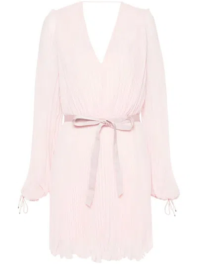 Shop Max Mara Pianoforte V-necked Mini Dress In Pink