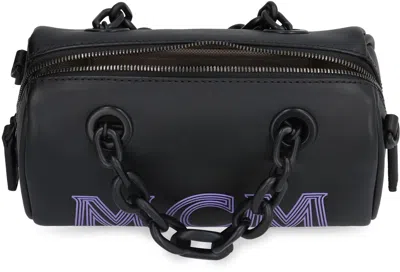 Shop Mcm Leather Mini Handbag In Black