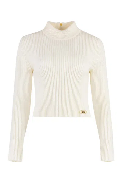 Shop Michael Kors Merino Wool Sweater In Panna