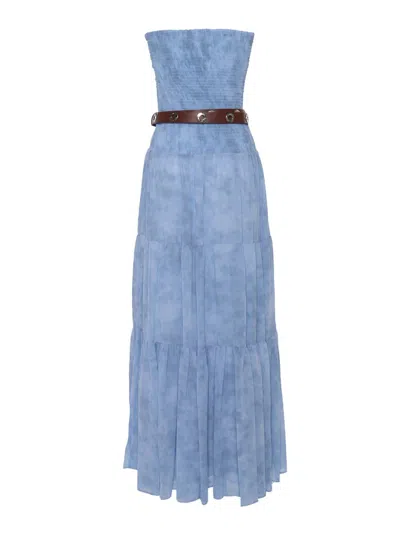 Shop Michael Kors Midi Dress In Blu