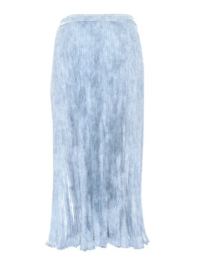 Michael Kors Petal Midi Skirt In Blue