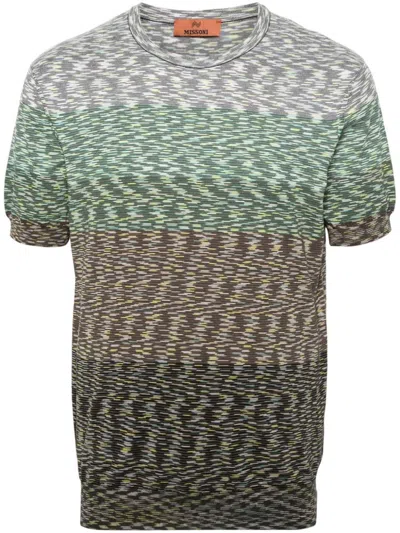 Shop Missoni Tie-dye Print Cotton T-shirt In Green