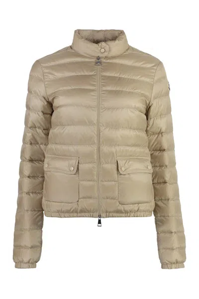 Shop Moncler Lans Short Down Jacket In Beige