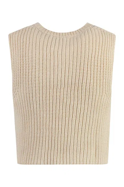 Shop Our Legacy Intact Knitted Vest In Panna
