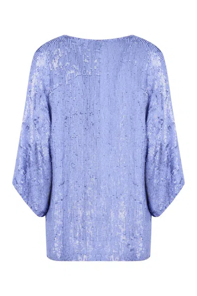 Shop P.a.r.o.s.h . Sequined Blouse In Lilac