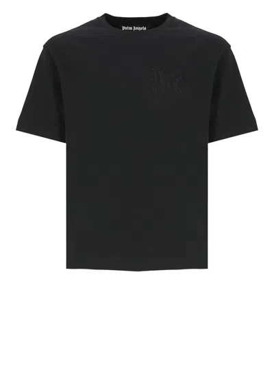 Shop Palm Angels T-shirts And Polos Black