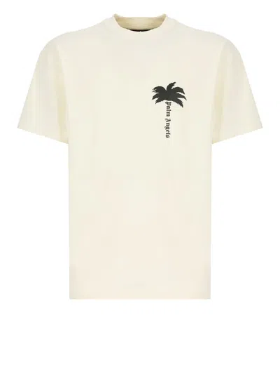 Shop Palm Angels T-shirts And Polos Ivory