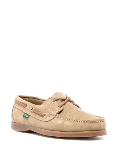 Shop Paraboot Barth Suede Leather Loafers In Beige
