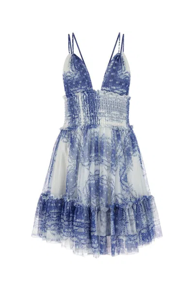 Shop Philosophy Di Lorenzo Serafini Dress In Fantasiaazzurro