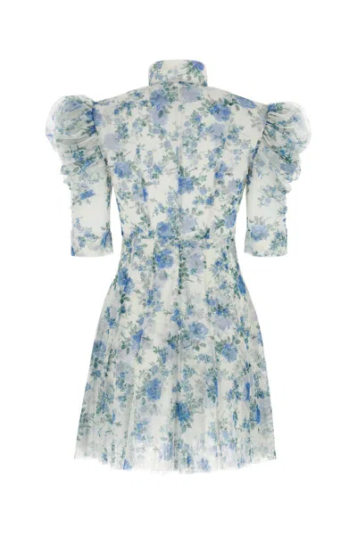 Philosophy Di Lorenzo Serafini Minidress In Tulle With Floral Print In Multicolor
