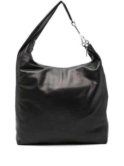 Shop Rick Owens Leather Shoulder Bag In Black