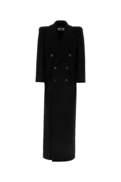 Shop Saint Laurent Coats In Noir