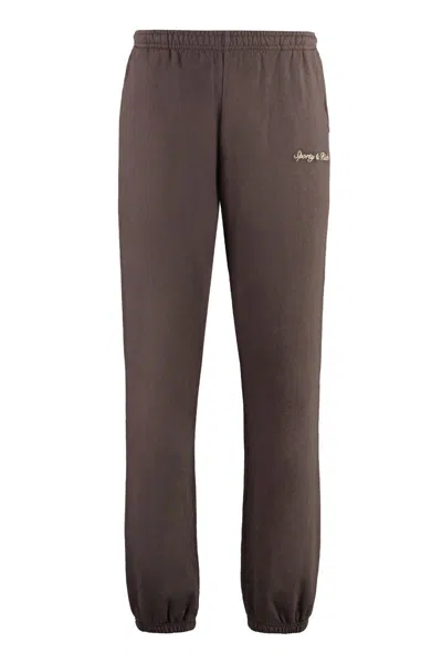 Shop Sporty And Rich Sporty & Rich Cotton Track-pants In Brown