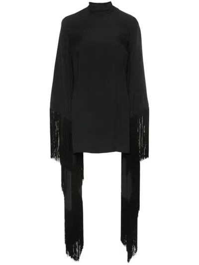 Shop Taller Marmo Mini Del Mar Fringed Mini Dress In Black