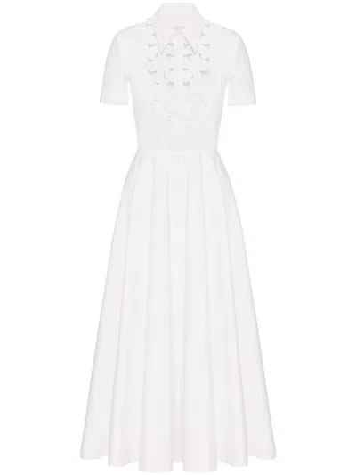 Shop Valentino Embroidered Long Dress In White