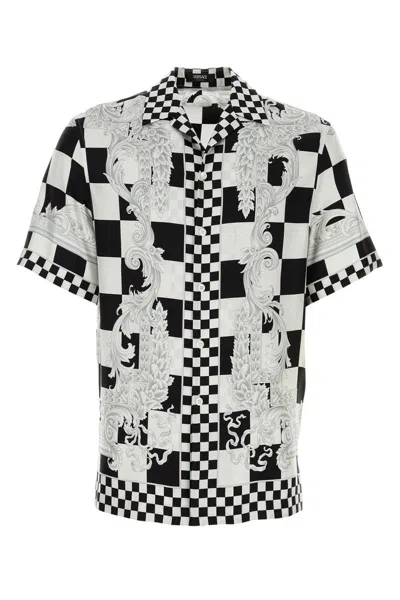 Shop Versace Shirts In Blackwhitesilver5x550