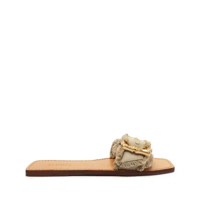Shop Schutz Enola Linen Sandal In Oyster