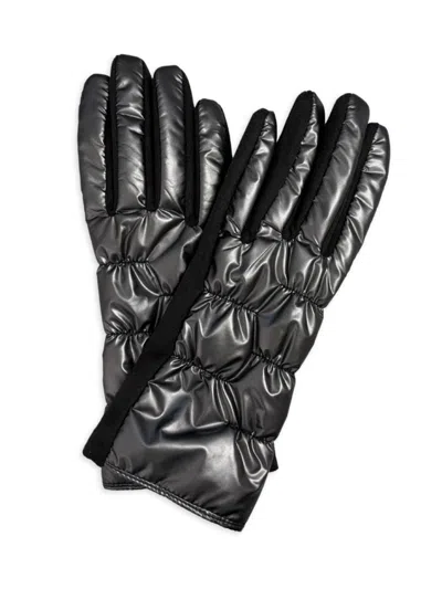 Shop Marcus Adler Women's Puffer Gloves In Charcoal