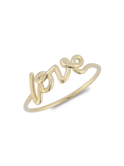 Shop Saks Fifth Avenue Women's 14k Yellow Gold Script Love Ring