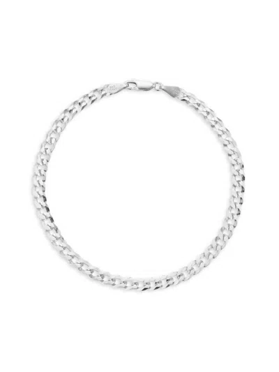 Shop Yield Of Men Men's Rhodium Plated Sterling Silver Curb Chain Bracelet