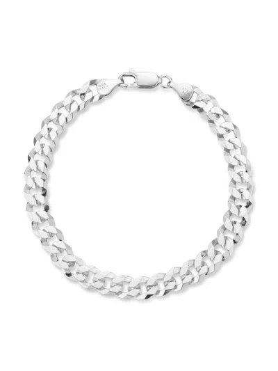 Shop Yield Of Men Men's Rhodium Plated Sterling Silver Chain Bracelet