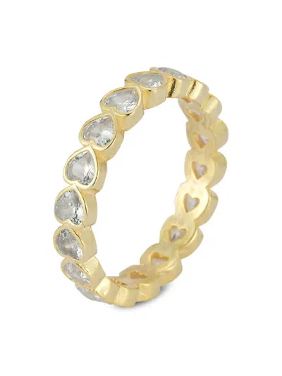 Shop Chloe & Madison Women's 14k Goldplated Sterling Silver & Cubic Zirconia Heart Ring In Yellow Gold