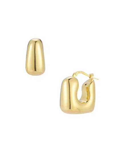 Sphera Milano 14k Over Silver Hollow Square Chunky Hoops In Silver