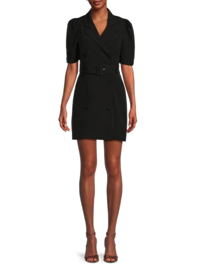 Shop Lea & Viola Women's Puff Sleeve Mini Blazer Dress In Black