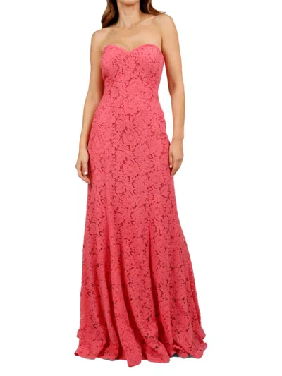 Shop Rene Ruiz Collection Women's Strapless Sweetheart Lace Gown In Pink