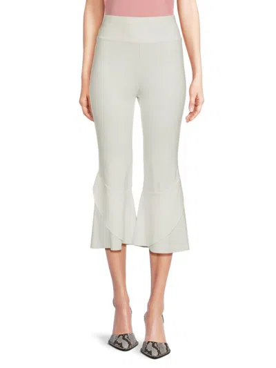 Shop Patrizia Luca Women's Flared Cropped Pants In Off White