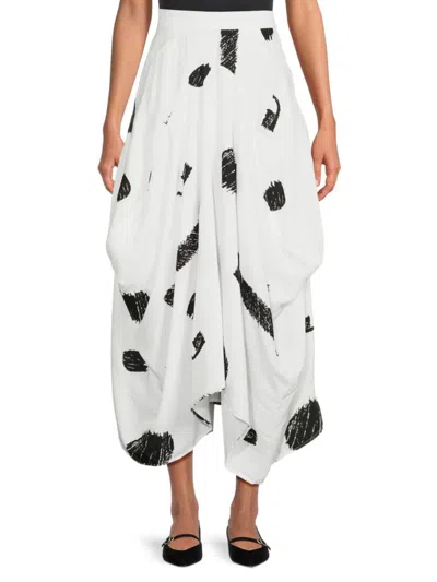 Shop Patrizia Luca Women's Print Ballon Maxi Skirt In White