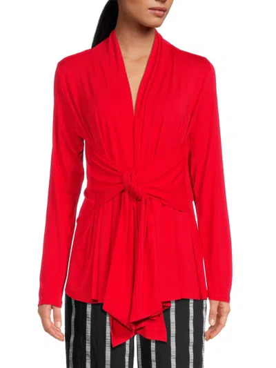 Shop Patrizia Luca Women's Wrap Cardigan In Red