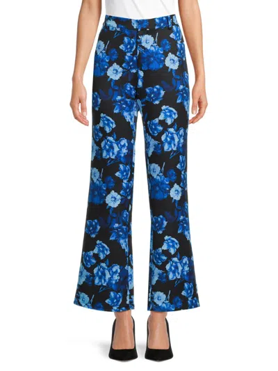 Shop Area Stars Women's Hannah Floral Work Pants In Blue