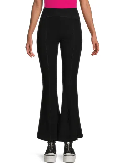 Shop Area Stars Women's Ribbed Flare Pull On Pants In Black