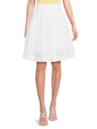 Shop Area Stars Women's Solid Pleated Skirt In White