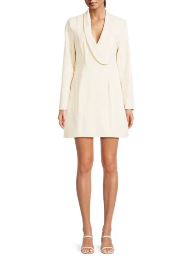 Shop Area Stars Women's Linda Shawl Collar Mini Blazer Dress In Ivory