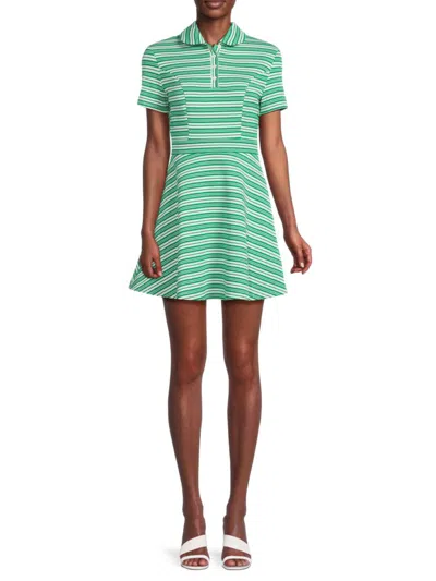 Shop Area Stars Women's Jett Stripe Fit & Flare Mini Dress In Green