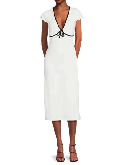 Shop Area Stars Women's Hayley Tie Front Midi Sheath Dress In White