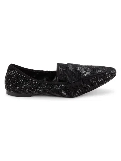 Shop Saks Fifth Avenue Women's Demi Embellished Loafers In Black Rhinestone