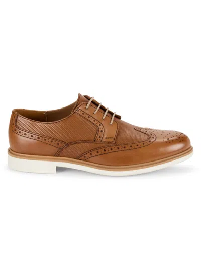 Shop Saks Fifth Avenue Men's Donald Leather Longwing Brogues In Burnished