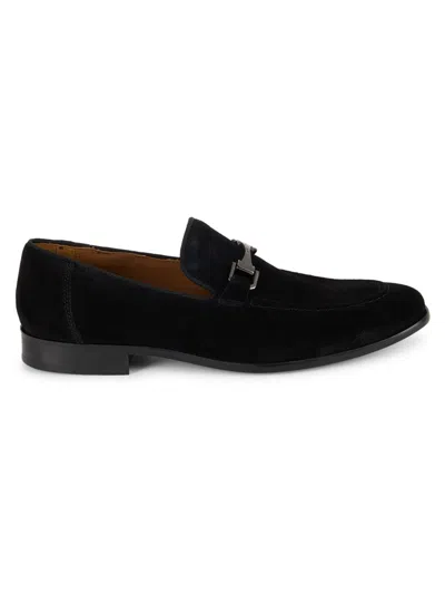 Shop Saks Fifth Avenue Men's Drew Suede Loafers In Black