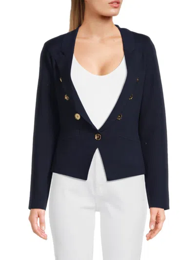 Shop Central Park West Women's Everly Double Breasted Blazer In Navy