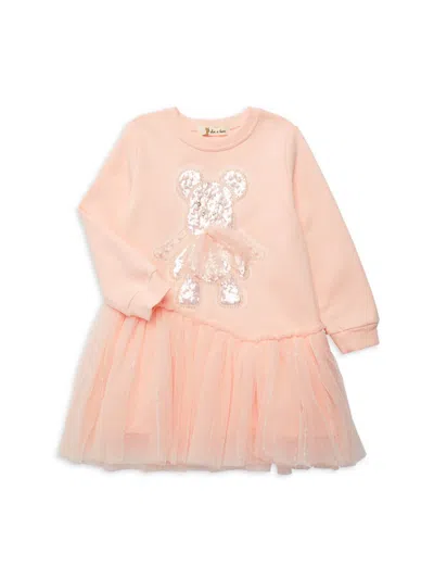 Shop Doe A Dear Little Girl's Embellished Teddy Dress In Pink