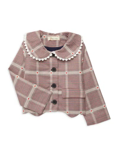 Shop Doe A Dear Little Girl's Heart Plaid Jacket In Beige