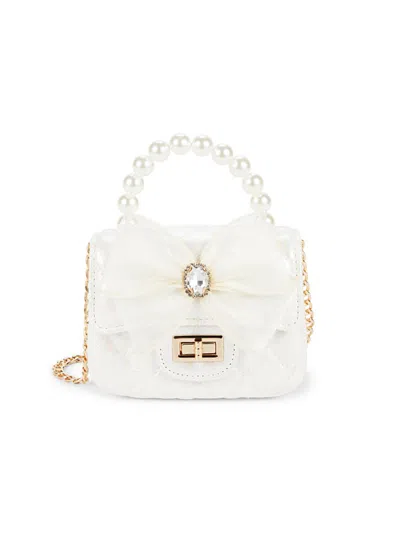 Shop Doe A Dear Girl's Bow Top Handle Bag In White
